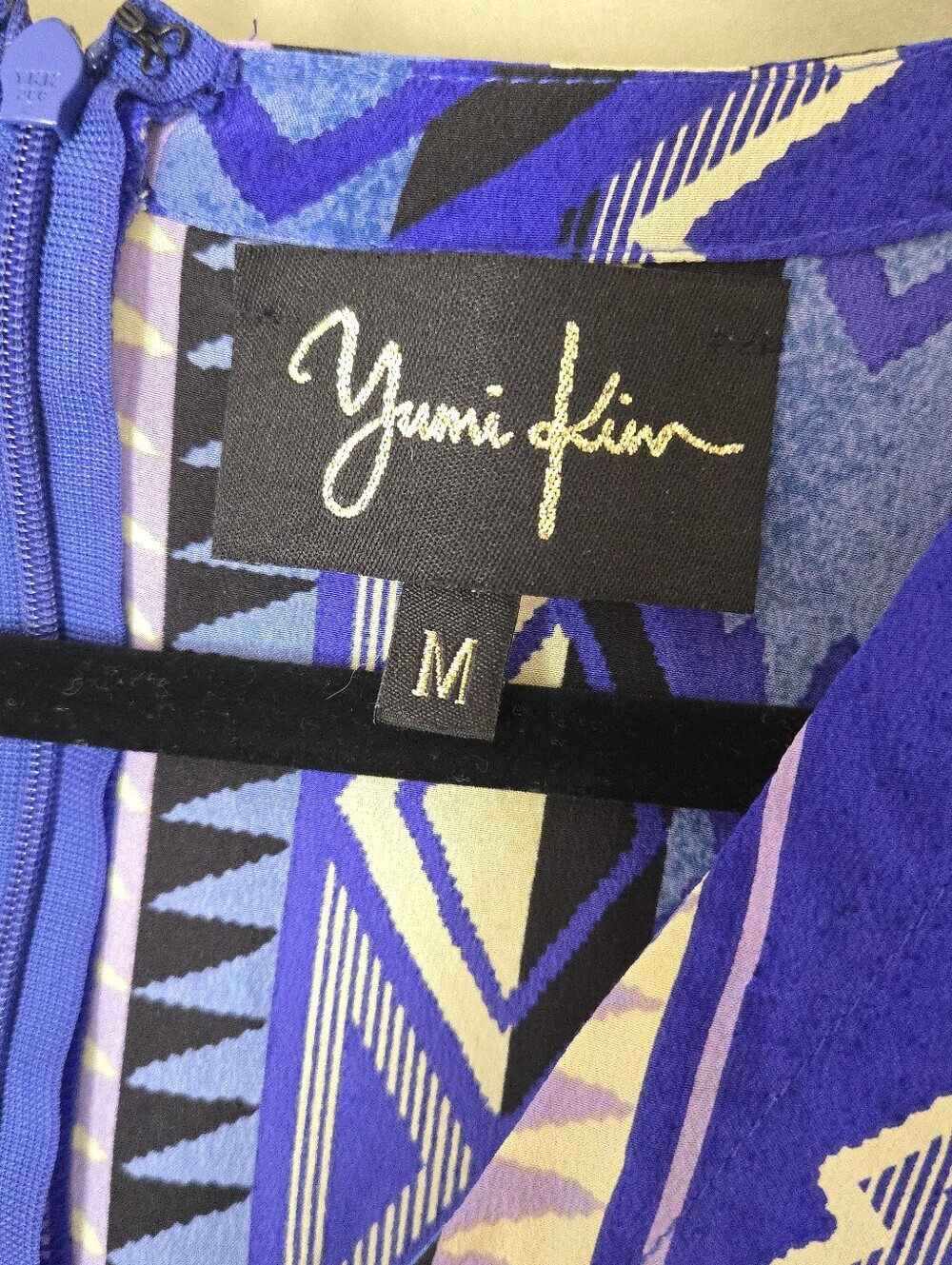 Yumi Kim | 100% Silk Blue Aztec Print Romper Tie Waist Boho Festival, Size M - Picture 6 of 12